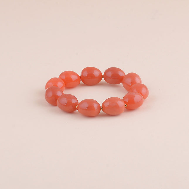 Bracelet élastique - perles de résine ovale