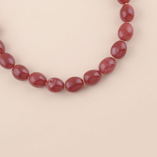 Collier sur câble - perles en résine