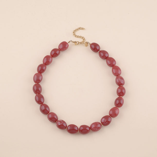 Collier sur câble - perles en résine