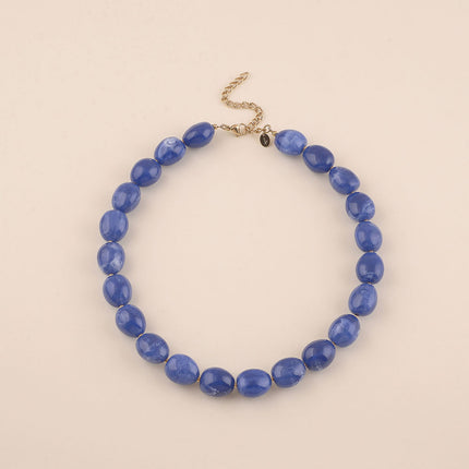 Collier sur câble - perles en résine