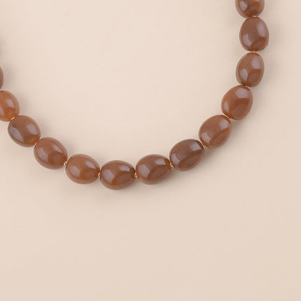 Collier sur câble - perles en résine
