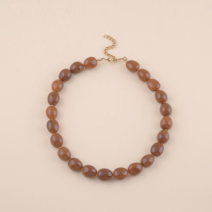 Collier sur câble - perles en résine