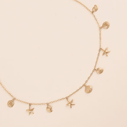 Collier - pampilles étoiles de mer et coquillages