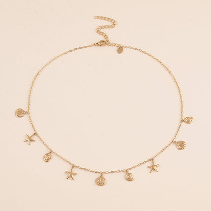 Collier - pampilles étoiles de mer et coquillages