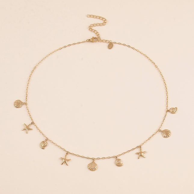 Collier - pampilles étoiles de mer et coquillages