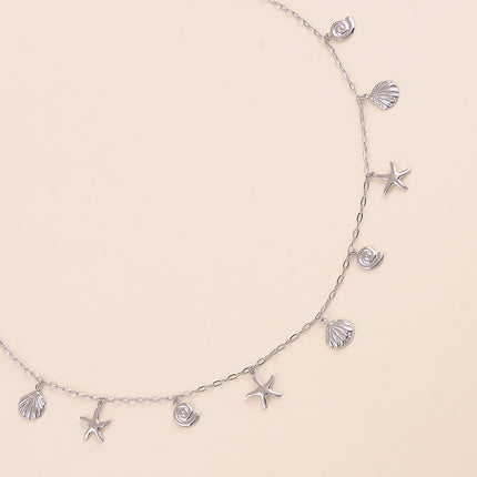 Collier - pampilles étoiles de mer et coquillages