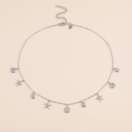 Collier - pampilles étoiles de mer et coquillages