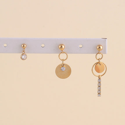 Set de 3 boucles - cristaux, cercles et pastilles rondes