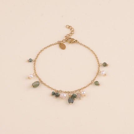 Bracelet - perles d'eau douce et pierres naturelles