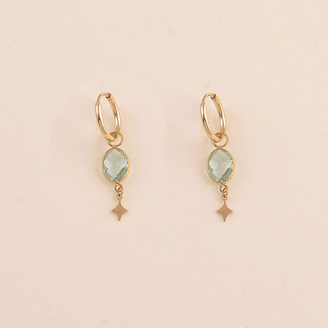Créoles - cristal ovale et étoile
