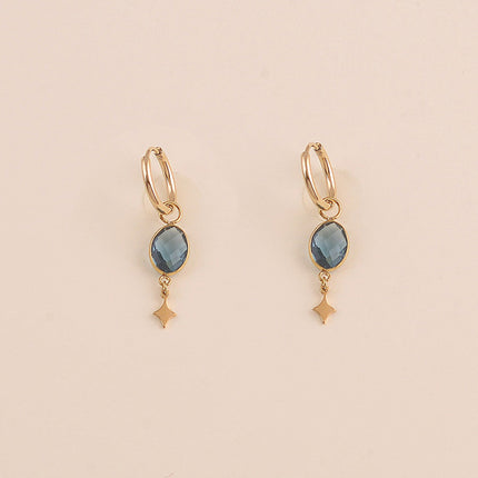 Créoles - cristal ovale et étoile