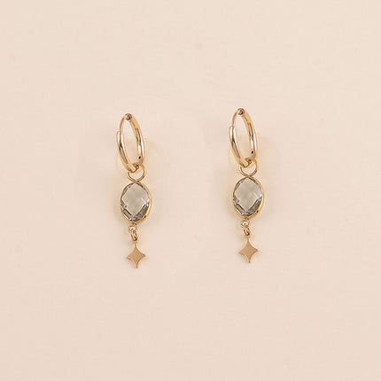 Créoles - cristal ovale et étoile