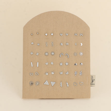 Kit de 24 paires de boucles d'oreilles - prix moyen de 2,40€/paire