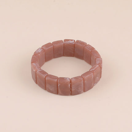 Elastic bracelet - rectangular colorful resin beads