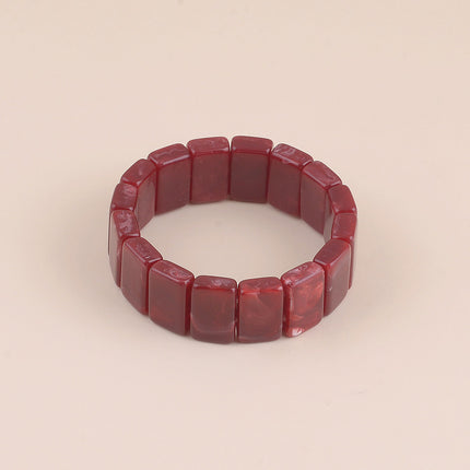 Elastic bracelet - rectangular colorful resin beads