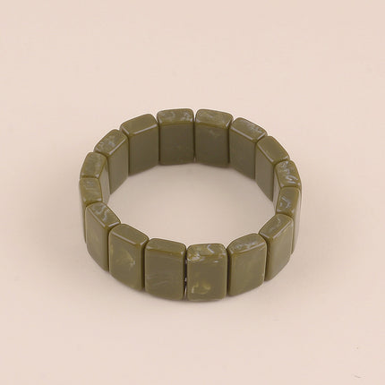 Bracelet élastique - perles rectangulaires en résine colorée