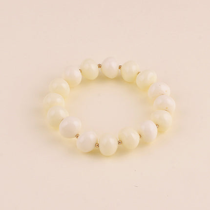 Bracelet élastique - perles ovales et en acier inoxydable