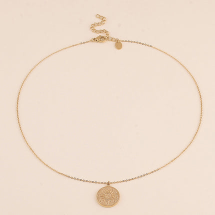 Collier - médaillon rond avec soleil et étoiles