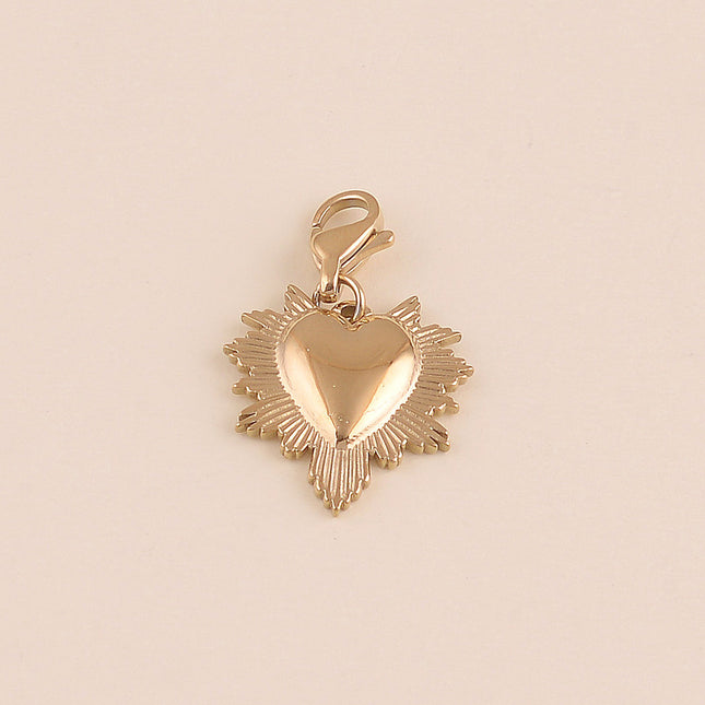 Charm - coeur aux contours striés