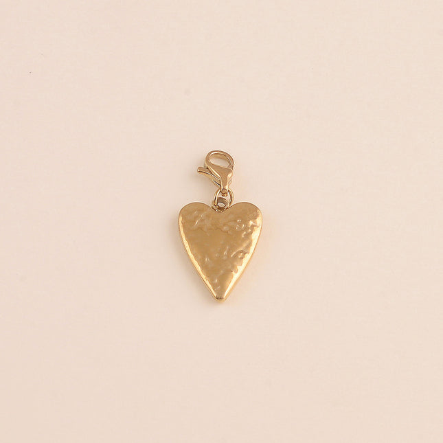 Charm - médaillon coeur texturé