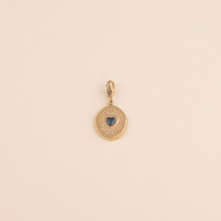 Charm - médaillon ovale et cristal coeur