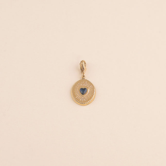 Charm - médaillon ovale et cristal coeur