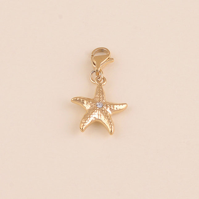 Charm - étoile de mer texturé et cristal