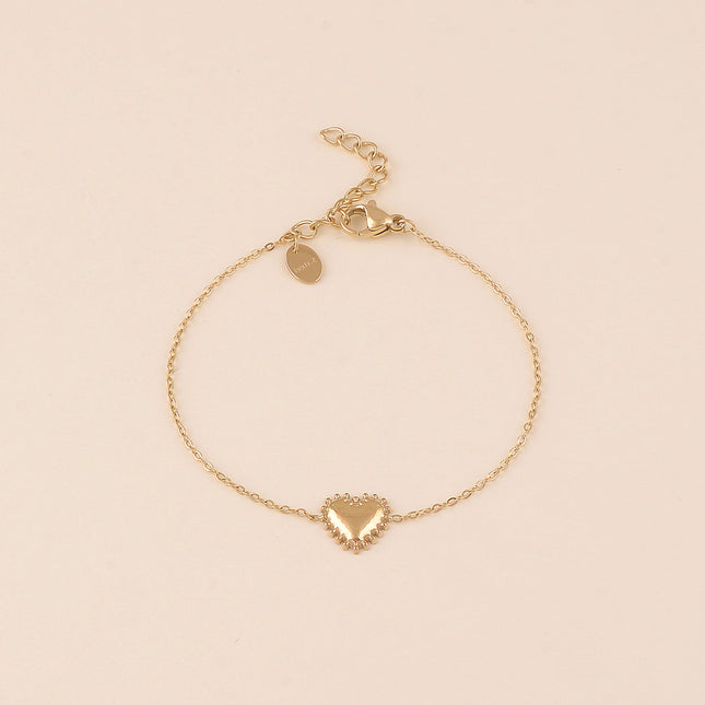 Bracelet - coeur aux contours milgrain