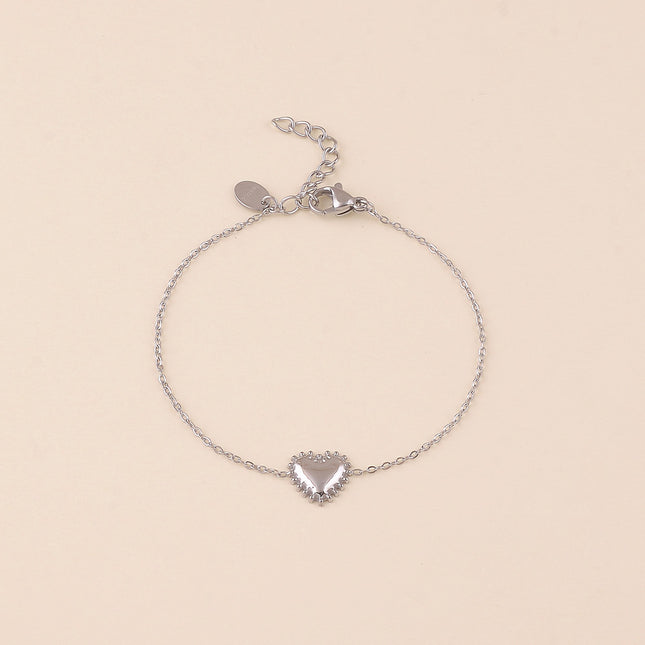 Bracelet - coeur aux contours milgrain