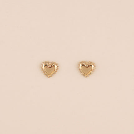 Boucles puces - coeur aux contours milgrains