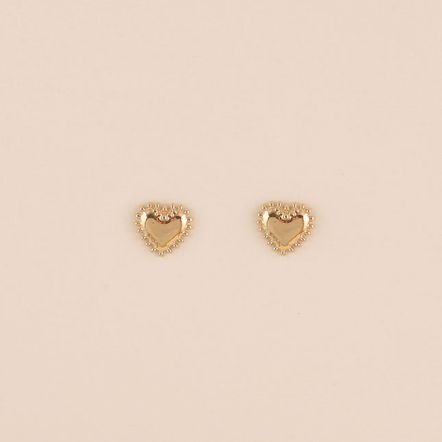 Boucles puces - coeur aux contours milgrains
