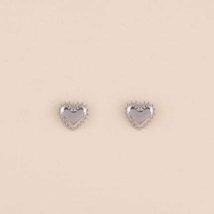 Boucles puces - coeur aux contours milgrains