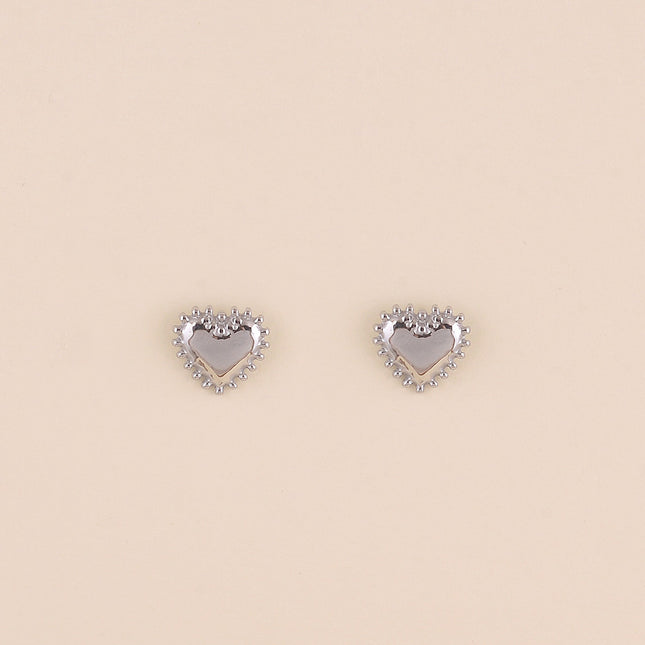 Boucles puces - coeur aux contours milgrains