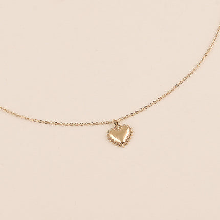 Collier - coeur contour milgrain