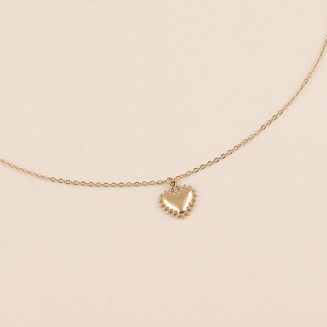 Collier - coeur contour milgrain