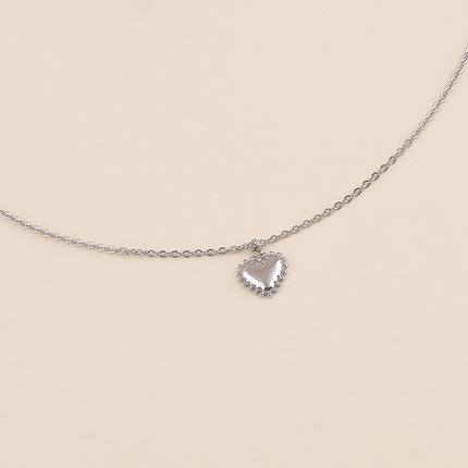 Collier - coeur contour milgrain