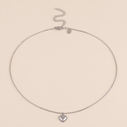 Collier - coeur contour milgrain