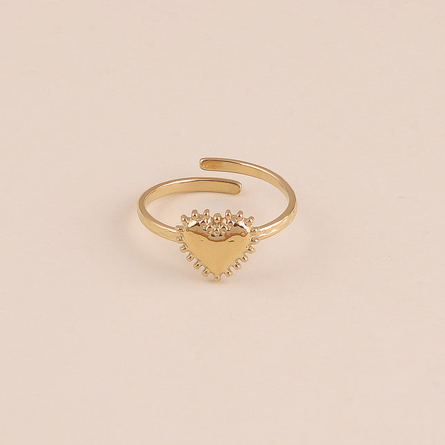 Bague - coeur avec contour milgrain