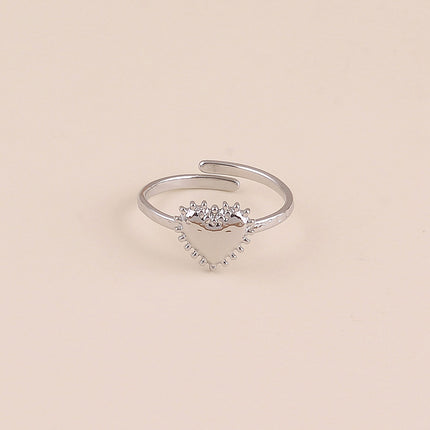 Bague - coeur avec contour milgrain