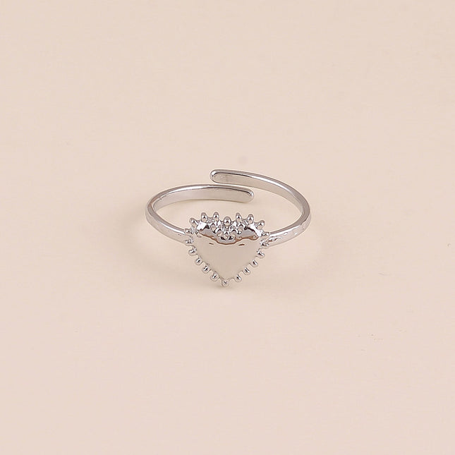 Bague - coeur avec contour milgrain