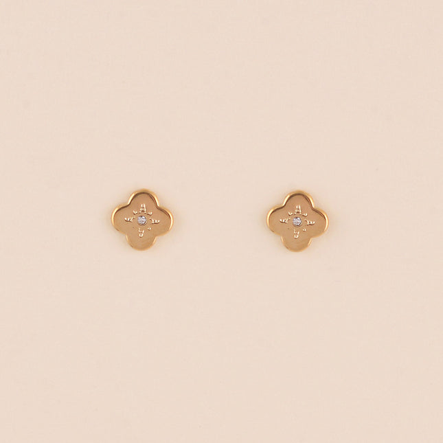 Boucles puces - trèfle, étoile et cristal