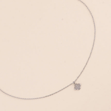 Collier - trèfle, étoile gravée et cristal