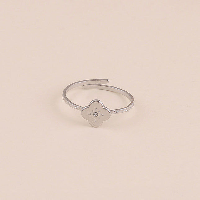 Bague - trèfle, étoile et cristal