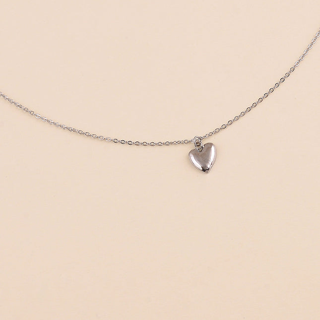 Collier - pendentif coeur plat