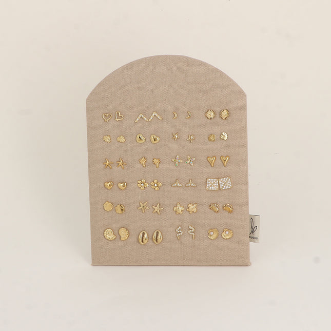 Set of 24 pairs of earrings - gold - average price of €2.70/pair