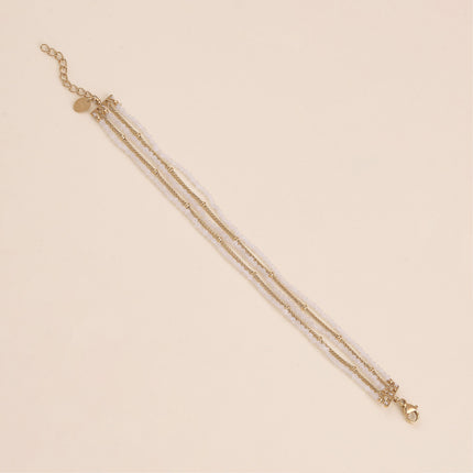 Bracelet - 5 rangs, mailles spiga et pierres naturelles