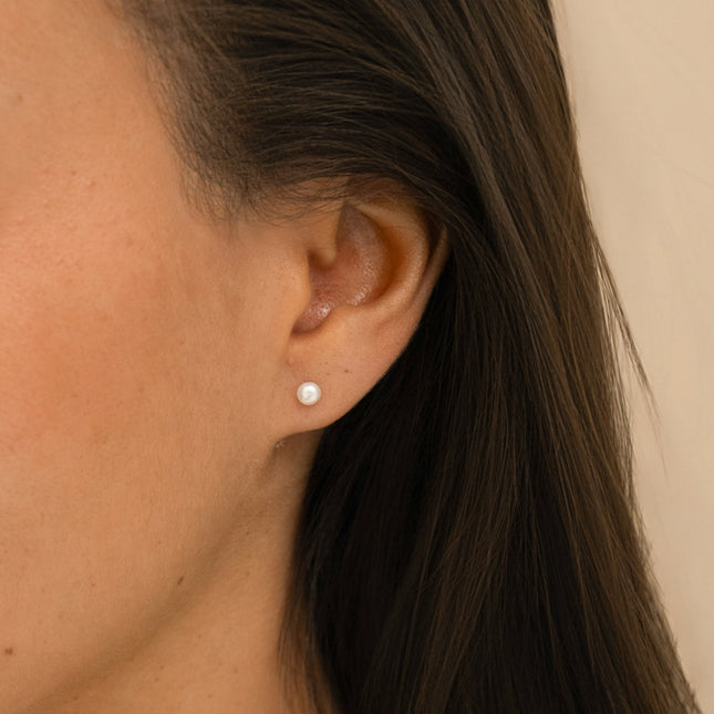 Boucles puces - perle d'eau douce 4,5 mm