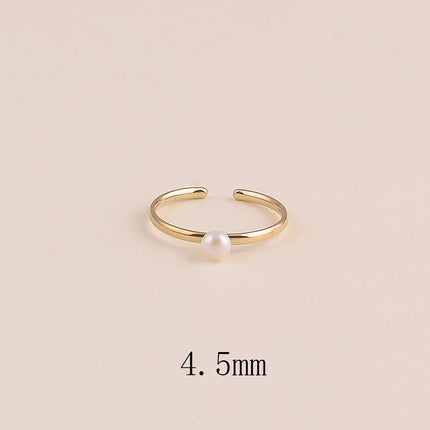 Bague fine - perle d'eau douce 4,5 mm
