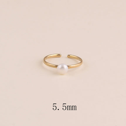 Bague fine - perle d'eau douce 5,5 mm