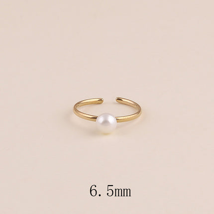 Bague fine - perle d'eau douce 6,5 mm